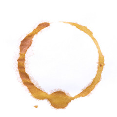 tee or coffee cup rings isolated on a white background.