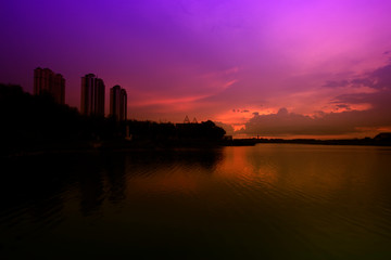 Fototapeta premium natural landscape in the evening