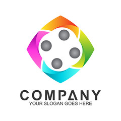 charity symbol, people group, community and connection logo template