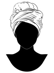 African style turban - obrazy, fototapety, plakaty