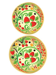 Folk ornament with strawberries