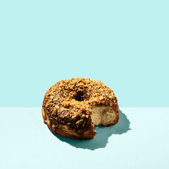 Doughnut on a blue background