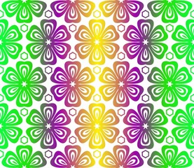 Template Print For Fabric. Pattern Of Floral Geometric Ornament With Border. Vector Illustration. Seamless.