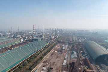 aerial view of construction site