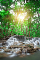 Waterfall in western forest of Thailand.