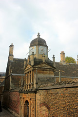 Fototapeta na wymiar clock tower building landscape, Cambridge, UK.