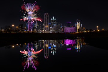 Dallas Skyline New Year Firework