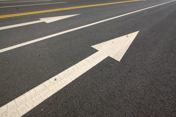 Steering arrow on the road