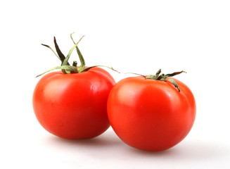 Close-Up Of Tomato Against White Background