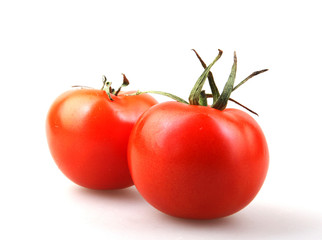 Close-Up Of Tomato Against White Background