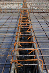 binding rebar in construction site