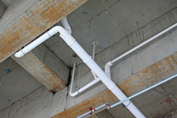 White PVC pipe in the roof