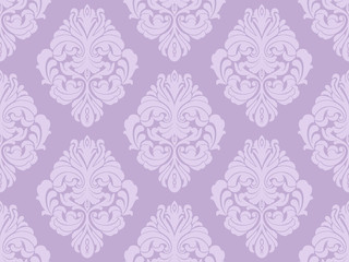Fototapeta na wymiar Vector damask seamless pattern background. Classical luxury old fashioned damask ornament, royal victorian seamless texture for wallpapers, textile, wrapping. Exquisite floral baroque template.