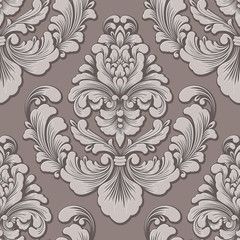 Vector damask seamless pattern element. Classical luxury old fashioned damask ornament, royal victorian seamless texture for wallpapers, textile, wrapping. Exquisite floral baroque template.