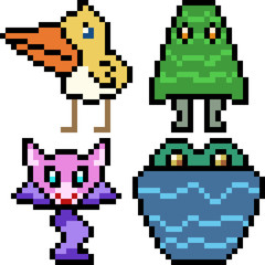 Obraz premium Printvector pixel art monster icon