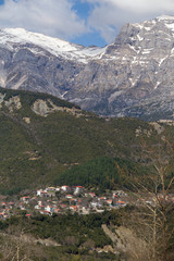 Fototapeta na wymiar mountain Tzoumerka in winter season Arta Epirus Greece