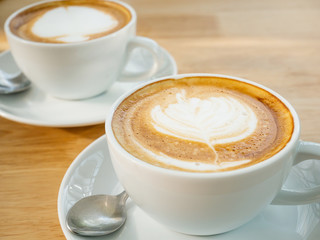 Cup of latte art coffee