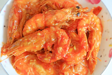 China's local snacks braised prawns