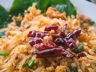 Thai Food, spicy minced pork salad,