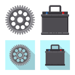 Isolated object of auto and part symbol. Set of auto and car stock symbol for web.