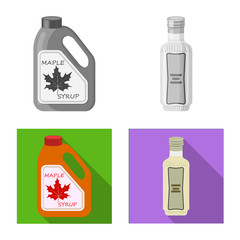 Isolated object of can and food sign. Set of can and package stock symbol for web.