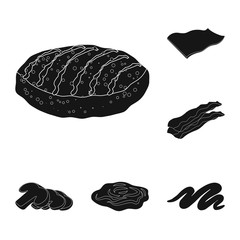 Isolated object of burger and sandwich sign. Collection of burger and slice vector icon for stock.