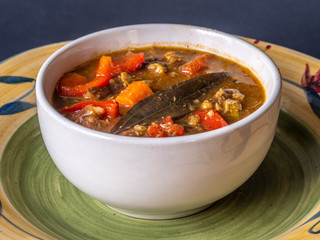 Large bowl of fesh soup