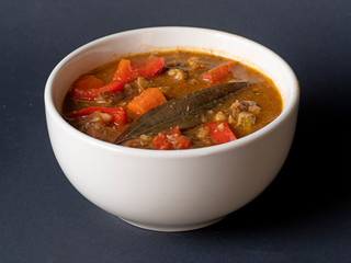 Large bowl of fesh soup