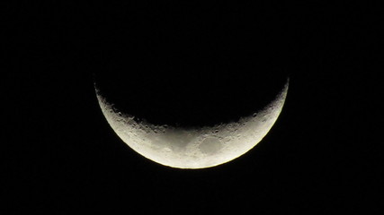 Crescent moon up close