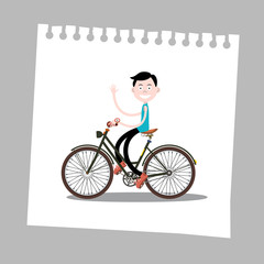 Man on Bicycle on Paper
