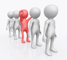 3D Figuren in einer Reihe