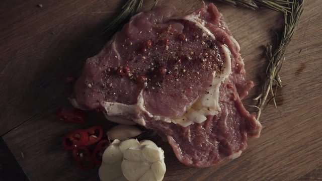 Piece of raw fresh steak