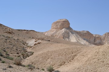Fototapeta na wymiar The Negev desert, Nahal Tzin and Ein Avedat by Sde Boker in Southern Israel