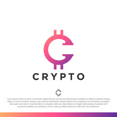 cryptocurrency  blockchain logo design vector template