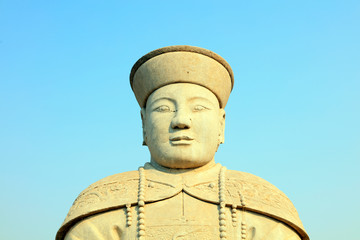 Ancient Chinese stone statues of civil servants