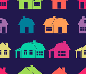 house, building, cottage. seamless pattern background. vector