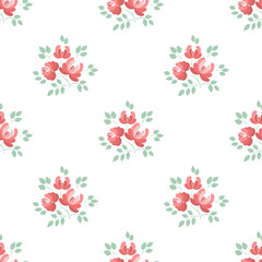 seamless pattern with abstract flowers on a white background. vector illustration.