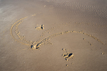 sand pattern texture on the beach