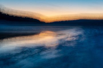 Fototapeta premium frozen ice and snow in river in winter