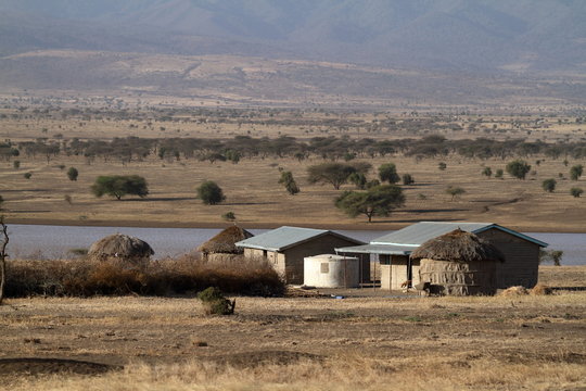 Dorf der Massai in der Serengeti 