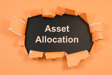 Asset Alocation, Inspiration and business concept on torn paper
