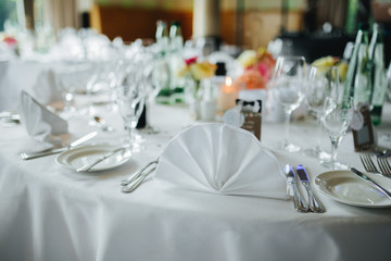 table setting at a wedding 