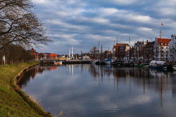 Obraz premium Museumshafen Lübeck an der Untertrave
