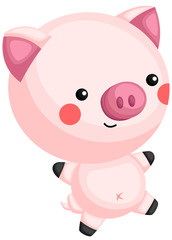 a vector of a cute and adorable piglet