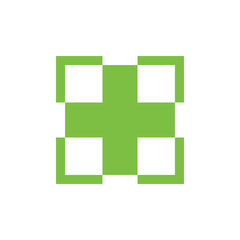 plus medical square geometric arrows logo vector