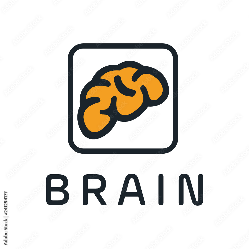 Aufkleber Creative brain abstract vector logo design template. Braintech. Vector illustration