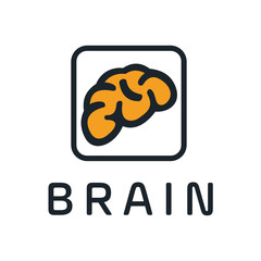 Creative brain abstract vector logo design template. Braintech. Vector illustration