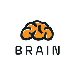 Creative brain abstract vector logo design template. Braintech. Vector illustration
