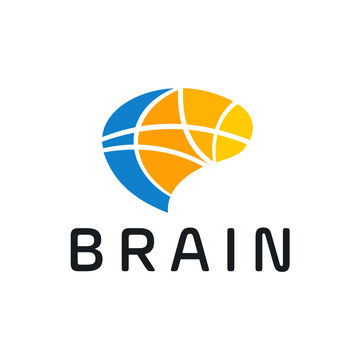 Creative brain abstract vector logo design template. Braintech. Vector illustration