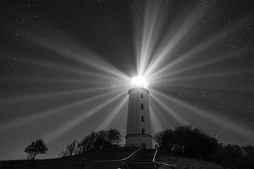 Leuchtturm Dornbusch s/w, Hiddensee